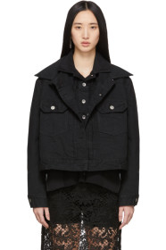 Sacai - Blouson en denim noir Double Layer