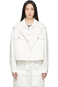 Sacai - Blouson en denim blanc Double-Layer