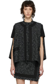 Sacai - Black Wool Summer Tweed Vest