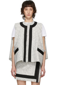 Sacai - White Wool Summer Tweed Vest
