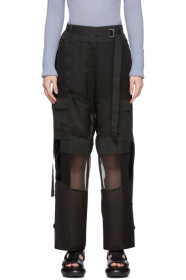Sacai - Black Combo Cargo Trousers