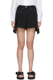 Sacai - Black Denim Wrap Shorts