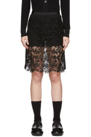 Sacai - Black Embroidered Miniskirt
