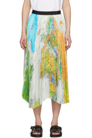 Sacai - Multicolor World Map Pleated Skirt
