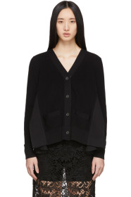 Sacai - 黑色 Wide Pleat 开衫