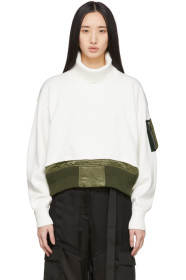 Sacai - Off-White Knit Collar Sweater