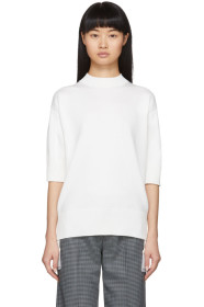 Sacai - White Chiffon Hem Sweater