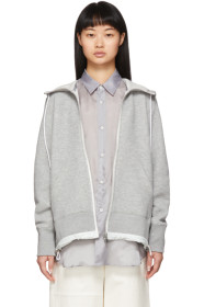 Sacai - Pull à capuche gris Sprong