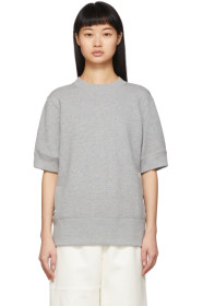 Sacai - Pull molletonné gris Chiffon Detail