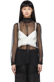 Sacai - Black & White Pinstripe Tank Blouse