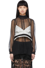 Sacai - White Tweed Tank Blouse