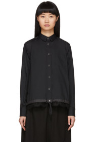 Sacai - Black Lace Hem Shirt