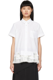 Sacai - Chemise blanche Satin Hem