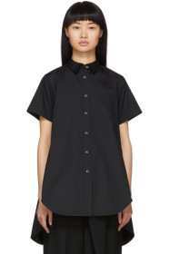 Sacai - Chemise en popeline noire