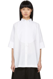 Sacai - White Cropped Sleeve Shirt