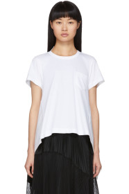 Sacai - White Poplin T-Shirt