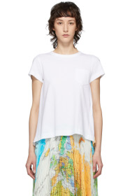 Sacai - White Pleated Wool Map T-Shirt