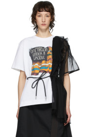 Sacai - White & Black Funkadelic Belted T-Shirt
