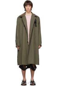 Sacai - 卡其色 Fabric Combo 大衣