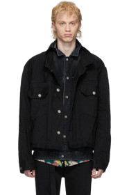 Sacai - Blouson étagé en denim noir