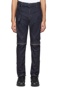 Sacai - Jean à ceinture indigo Zip-Detail