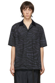 Sacai - Black & Grey Zebra Short Sleeve Shirt