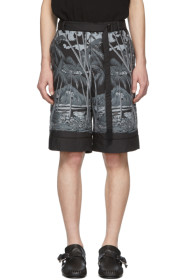 Sacai - 黑色 Sun Surf 联名 Diamond Head 短裤