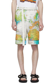Sacai - Short multicolore World Map