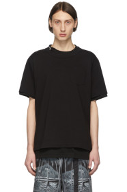 Sacai - Black Cotton T-Shirt