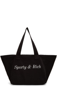 Sporty & Rich - Black Classic Logo Tote