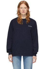 Sporty & Rich - Navy Fun Logo Long Sleeve T-Shirt
