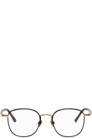 Linda Farrow Luxe - 黑色 & 金色 Trouper C8 眼镜