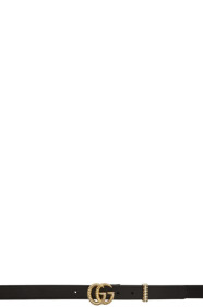 Gucci - Black Leather Small Torchon GG Belt