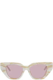 Gucci - White Exaggerated Cat-Eye Sunglasses