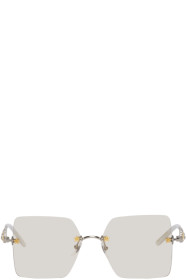 Gucci - Silver Rimless Square Sunglasses