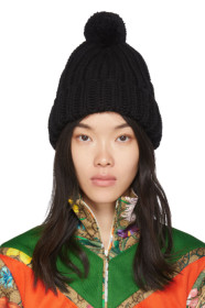 Gucci - Black Wool Pom Pom Beanie