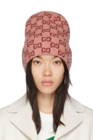 Gucci - Pink Wool GG Beanie