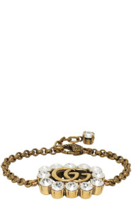 Gucci - Gold Crystal GG Marmont Bracelet