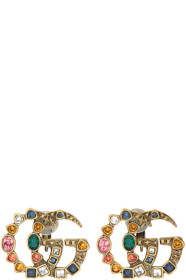 Gucci - Multicolor & Gold Double G Earrings