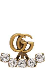 Gucci - Gold Crystal Double G Single Earring