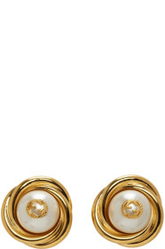 Gucci - Gold Interlocking G Pearl Earrings