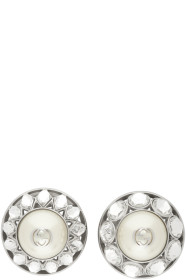 Gucci - Silver Crystal & Pearl Interlocking G Earrings