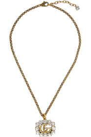 Gucci - Gold Crystal GG Marmont Necklace