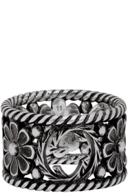 Gucci - Silver Large Interlocking G Flower Ring