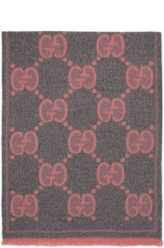 Gucci - Grey & Pink Lady Nest Lux Scarf