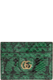 Gucci - Green & Black GG Ophidia Viper Card Holder