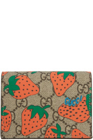 Gucci - Brown & Red GG Strawberry Print Wallet