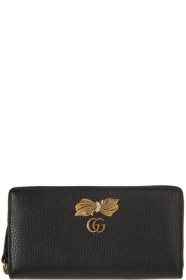 Gucci - Black Bow Zip-Around Wallet