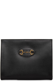 Gucci - 黑色 1955 马衔扣手拿包
