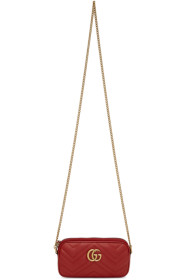 Gucci - Red GG Marmont Chain Wallet Bag